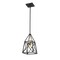 Z-Lite Trestle 1 Light Mini Pendant, Matte Black & Olde Brass 447MP-MB-OBR - alternate 1